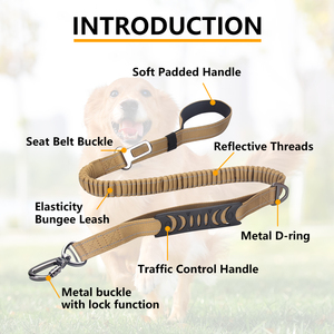 <span class=keywords><strong>Collar</strong></span> y correa tácticos para perros, correa elástica resistente para mascotas, correa reflectante para perros pequeños, medianos y grandes - Product Image 3