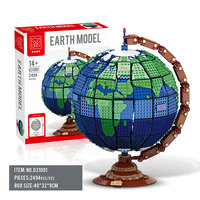 Ensemble de blocs de construction éducatifs XMORK STEM Globe Terrestre 2494 pièces, modèle de carte du monde géographique, ornement de bureau, jouet pour adolescents