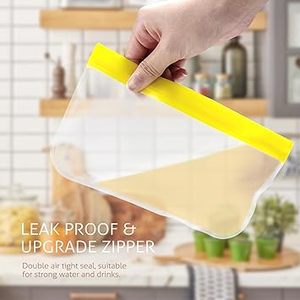 HuamaohengchunReusable Gallon <b>Freezer</b> Bags, 10 <b>Pack</b> Dishwasher Safe Silicone Food Snack Storage Bagsfor Snack, Sandwich, Lunch - Product Image 3