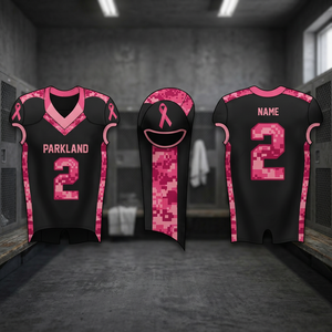 Uniformes de football américain pour la sensibilisation au cancer du sein - Respirants, grandes tailles, imprimés par sublimation, anti-UV, séchage rapide pour adultes - Product Image 3