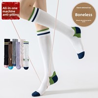 Chaussettes de sport longues sans couture pour yoga et pilates, pour femmes, professionnelles, antidérapantes, en nylon, anti-odeur, sans coutures, pour mollets