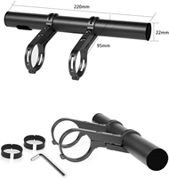 Support d'extension de guidon de vélo en alliage d'aluminium personnalisé pour VTT et vélo de route, support d'ordinateur en métal noir léger OEM