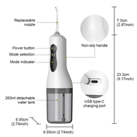 Irrigateur buccal intelligent, fil dentaire de voyage, 260ml, réservoir d'eau détachable, appareil de nettoyage dentaire sans fil pour soins bucco-dentaires, vente en gros