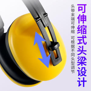 Orejeras de Seguridad Amarillas con Reducción de Ruido 25 SNR, Tipo Diadema para Diversos Entornos Ruidosos con Protección de 21 NNR - Product Image 3