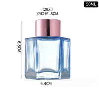 Bouteille en verre cylindrique vide pour diffuseur de parfum, 30ml, 50ml, 100ml, couleur personnalisée, pour huiles essentielles, avec bouchon – Vente en gros