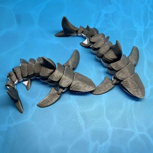 Jouet de requin articulé imprimé en 3D Vashine, flexible et ondulant, ensemble parent-enfant, ornement de bureau anti-stress et cadeau sensoriel - Product Image 6