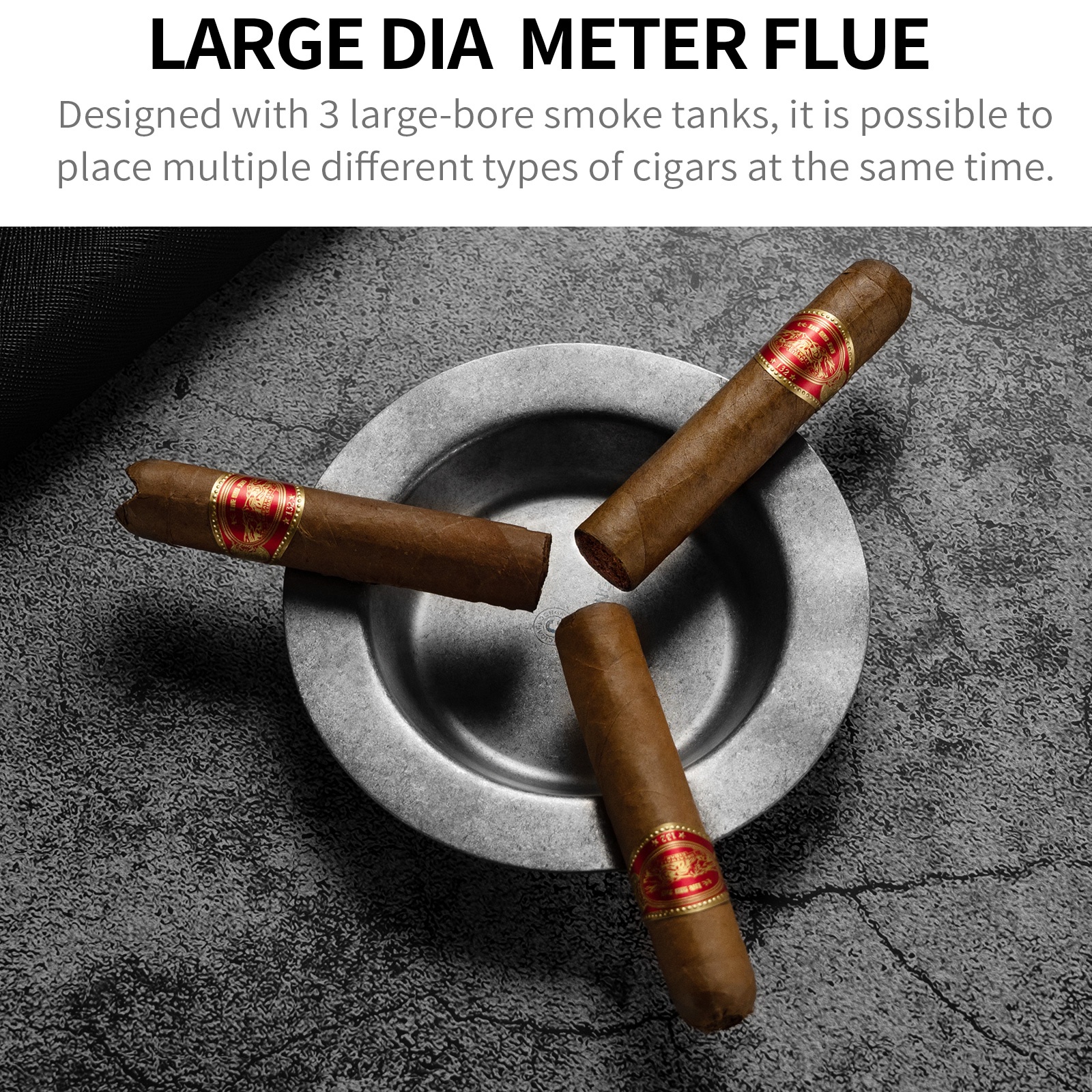 Round Alloy Cigar Ashtray Smokeless Modern Design Three Grooves for  Household Use Portable & Durable| Alibaba.com