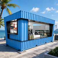Maison conteneur modulaire de luxe en kit, insonorisée, pour café éphémère, kiosque de projet panoramique