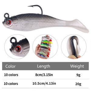 เหยื่อตก<span class=keywords><strong>ปลา</strong></span>แบบวอบเบลอร์สำหรับตก<span class=keywords><strong>ปลา</strong></span>แบส เหยื่อปลอมแบบหางตัว T ขนาดเล็ก เหยื่อปลอมแบบนิ่ม - Product Image 2