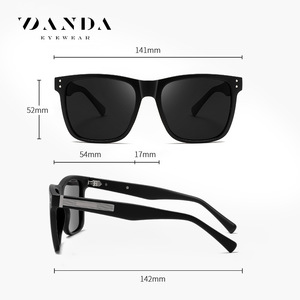 Danda Sunglasses S31131 Black Acetate <b>Frame</b> Polarized UV400 Unisex Outdoor Use - Product Image 3