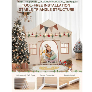 Tente de jeu Château de Princesse en Gros pour Enfants, pour l'intérieur avec Fenêtre, Maison Portable pour Nuitée Bébé/Tout-petit, Jouet Durable en Polyester - Product Image 2