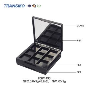 Boîtes en PET personnalisées avec logo imprimé pour fard à joues et fard à paupières, 0,8g*9+8,9g*2, contenants cosmétiques vides en plastique pressé, vente en gros - Product Image 3