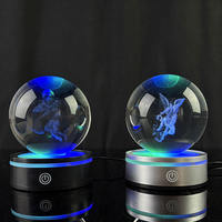 Cadeau d'anniversaire Boule de Cristal Électrique Led Light up Cristal Laser Voie Lactée Boule de Saturne avec Base de Lumière