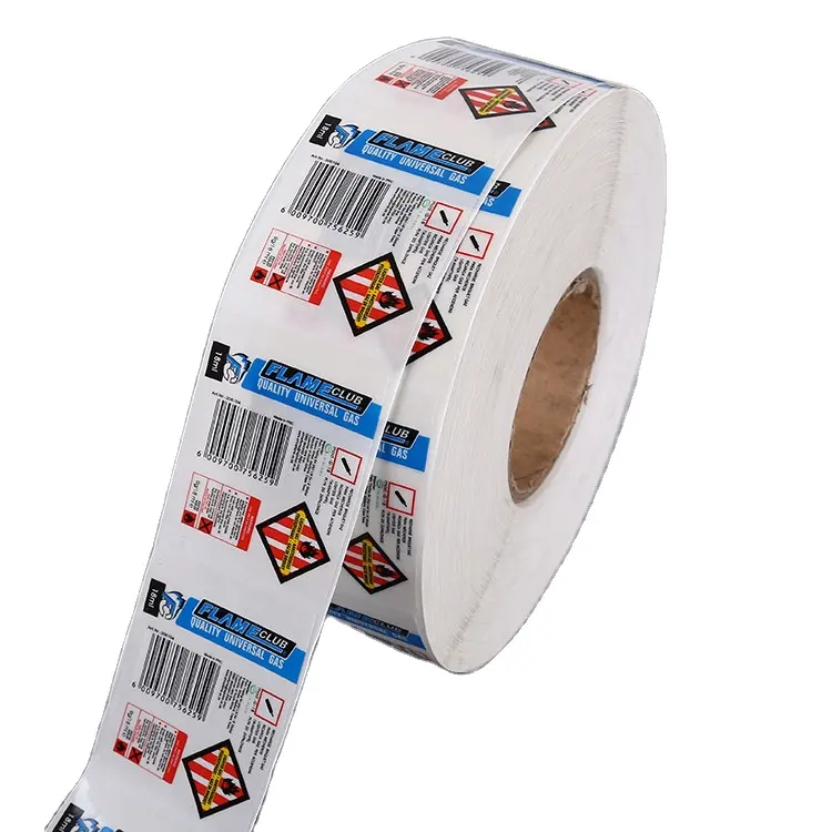 Tùy Chỉnh Logo Riêng Có Thể Tháo Rời Trong Suốt PVC Vinyl Sticker Cho Chăm Sóc Da Sản Phẩm Trong CuộN Mã Vạch Nhãn Dính Dán