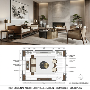 Progettazione Professionale CE di Layout Domestici, Design Grafico per Soggiorno in Stile Postmoderno, Personalizzazione OEM ODM per Casa, Design <span class=keywords><strong>3D</strong></span> - Product Image 3