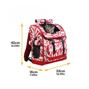 Mochila para Mascotas con Estampado Hawaiano al por Mayor, Diseño de Sonrisa de Perrito, Transportín Portátil y Cómodo para Perros y Gatos, para Viajes y Actividades al Aire Libre - Product Image 3