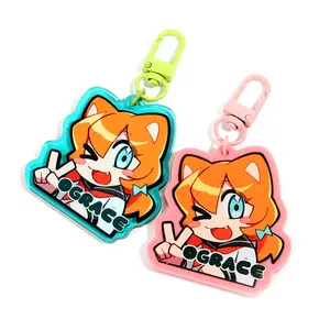 High quality key holder custom cute luxury promotional designer enamel 3d metal keychain charms