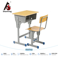 Bureau et chaise d'école modernes en bois à hauteur réglable avec tiroirs, table et chaise de lecture pour enfants de 8 à 10 ans