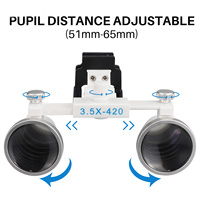 Dental 2.5X/3.5X Lens Binocular Loupe Galilean Dental Magnifier for Dentist Surgical Use Manual Power Source Dental Loup Lens