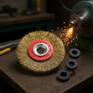 TTAKE Circular Brush 175x25 Mm Stainless Steel Wire Abrasive For Bench <b>Grinder</b> - Product Image 3