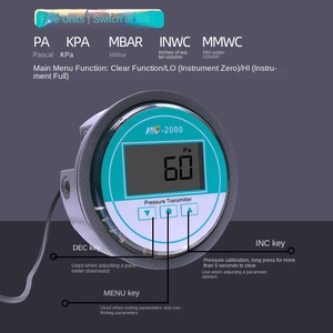 Manómetro Diferencial Digital Mc Mc2000-s, Diseño para Cuartos Limpios y Salas de Cría, Rango de 0-1000pa, Construcción de Aluminio - Product Image 2