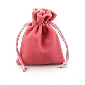 Sac à chaussures en velours, sacs de rangement de luxe en velours pour vêtements et chapeaux, sacs d'emballage textiles, sacs à cordon en velours rose - Product Image 2