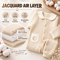 Combinaison Bébé Épaissie en Jacquard à Couche d'Air, Design Simple, Douce et Décontractée, Unisexe, avec Logo Personnalisé, OEM, pour la Vente au Détail