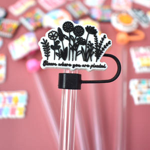 DD3128 <span class=keywords><strong>frase</strong></span> en inglés 10mm pajitas Topper fiesta decorar Bar <span class=keywords><strong>taza</strong></span> accesorios día vaso pajita cubre tapa puntas tapón antipolvo - Product Image 2