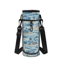 Sac de transport pour bouteille d'eau personnalisé avec motif îles du Pacifique et bandoulière réglable