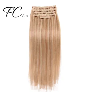 New Fashion Ombre Colored 100% Remy Virgin Human Hair Extensions Clip In Extensions