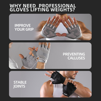 Gants de sport unisexes VBOSI 5204 en néoprène imperméable à mi-doigts pour la musculation, la remise en forme, l'haltérophilie, l'entraînement en salle de sport et le cyclisme