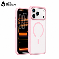 Coque de protection magnétique antichoc mate ATB pour iPhone 17 18 Pro Max, étui de téléphone portable personnalisé anti-traces de doigts
