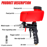 Machine de sablage portative à main avec pistolet de sablage pneumatique personnalisable