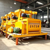 Mixer Beton JS750 Twin Shaft Compulsory Mixer dengan Platform Akses dan Pagar Pengaman untuk Pabrik Batching dan Area Precast
