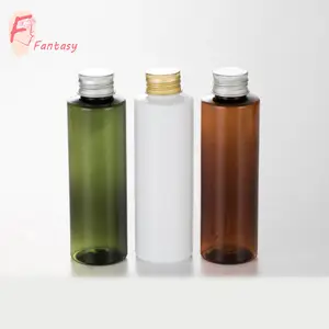 Garrafa de plástico cosmética de alumínio, garrafa verde e branca para cuidados com a pele, 120ml/150ml/200ml cap