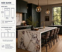 Ensemble d'armoires de cuisine modernes KEJIA vert foncé style Shaker avec îlot en marbre veiné violet, armoires de cuisine modulaires personnalisées
