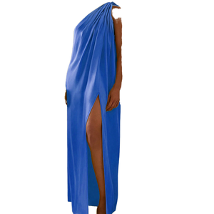 Vestido de Noche Sexy con Hombros Inclinados, Sin Mangas, Irregular, Largo hasta el Suelo, para Fiestas, Cintura Natural, Poliéster Transpirable - Product Image 1