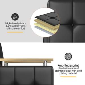 现代设计高级男女斜躺理发椅批发豪华便携式沙龙家具黑色金色口音 - Product Image 6