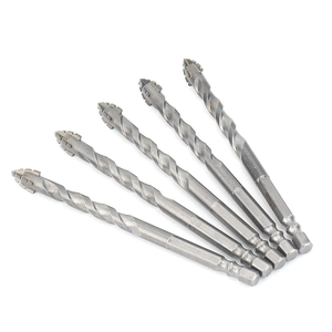 Foret à cœur excentrique en carbure de tungstène à quatre rainures dentelées, manche hexagonal super résistant, finition argentée, tige de 6 à 12 mm - Product Image 5