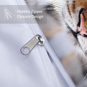 Ensemble <span class=keywords><strong>de</strong></span> literie imprimé <span class=keywords><strong>tigre</strong></span> 3D-<span class=keywords><strong>Housse</strong></span> <span class=keywords><strong>de</strong></span> <span class=keywords><strong>couette</strong></span> et taie d'oreiller-Ensemble <span class=keywords><strong>de</strong></span> literie 3 pièces-Maison, hôtel Draps lavables-Respirant - Product Image 5