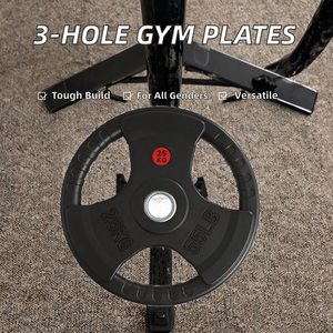 Plaques de poids d'haltères à trois trous pour salle de sport à domicile dédiée Disques et barres de poids pour pare-chocs - Product Image 3