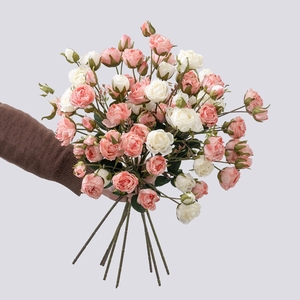 Factory10 testa piccole Rose fiori artificiali per la decorazione di nozze per la casa, all'ingrosso 10 teste di seta boccioli di rosa per il nuovo anno - Product Image 1