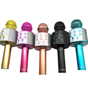 Xách tay màu xanh răng Karaoke Loa Mic <span class=keywords><strong>USB</strong></span> Thông tin liên lạc RGB LED chiếu sáng cao ngoài trời loa stereo Battery Powered nhựa - Product Image 1