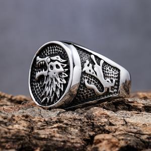 Wolf Head <span class=keywords><strong>Ring</strong></span> Rvs Vergulde Retro Vintage Heren Sieraden Dominante Wolf <span class=keywords><strong>Ring</strong></span> Hot Selling Persoonlijkheidsringen - Product Image 3