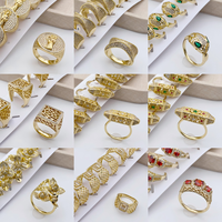 XUPING Lot mixte en gros de bagues assorties plaquées or 14 carats, ensembles de bagues de fiançailles et de mariage pour femmes, bijoux en or 14 carats