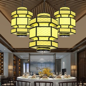 Lámpara colgante de estilo chino con luz LED roja, naranja, amarilla y azul, de un solo cabezal, para restaurantes, casas de té y hoteles. - Product Image 2