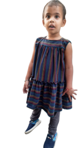 Vestido de Melody con rayas múltiples, orgánico y respetuoso con el medio ambiente, conjuntos de ropa ligera para niñas, tela de algodón orgánico - Product Image 3