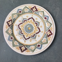 Assiettes de présentation rustiques marron de 13 pouces en faux bois massif avec bord festonné pour la décoration de Thanksgiving, de mariages et de fêtes