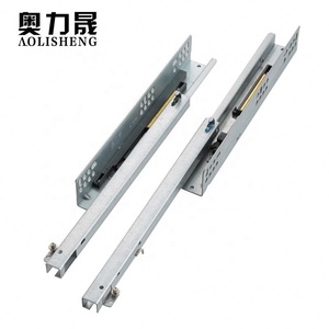 42mm largeur deux section d'amortissement laminé à froid en acier caché de meuble à fermeture douce glissières de tiroir rail - Product Image 1