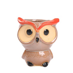 Pot de <span class=keywords><strong>fleurs</strong></span> en céramique en forme de hibou mignon <span class=keywords><strong>pour</strong></span> plantes succulentes, pot miniature, décorations en céramique - Product Image 5